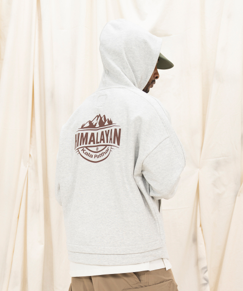 HIMALAYAN BACK GRAPHIC HOODIE — light melange