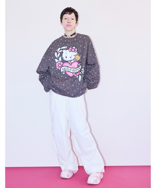 Little sunny bite（リトルサニーバイト）の「【8】【it】【Little sunny bite】hello kitty x little sunny bite star print long tee（Tシャツ/カットソー・レディース・ピンク/ホワイト/ブラック・MEDIUM/SMALL）」の3枚目の写真