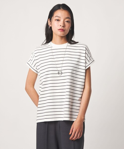 A DAY IN THE LIFE UNITED ARROWS(アデイインザライフユナイテッドアローズ)の「コットン ハイネック フレンチスリーブTシャツ <A DAY IN THE LIFE>(Tシャツ/カットソー・レディース・オフホワイト/ナチュラル/その他1/ロイヤルブルー/ダークブラウン/ピンク・M/S)」の6枚目の写真