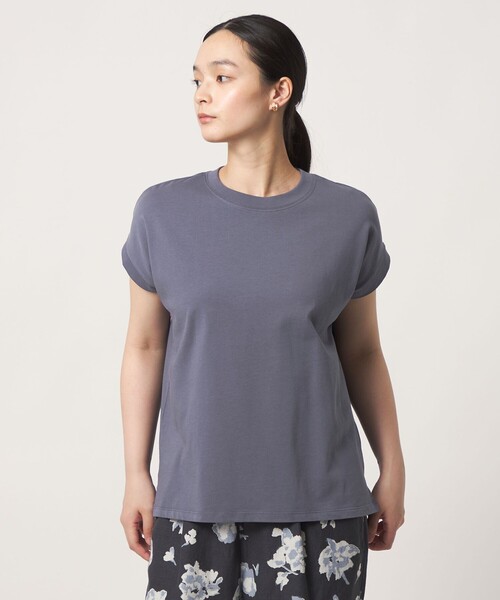 A DAY IN THE LIFE UNITED ARROWS(アデイインザライフユナイテッドアローズ)の「コットン ハイネック フレンチスリーブTシャツ <A DAY IN THE LIFE>(Tシャツ/カットソー・レディース・オフホワイト/ナチュラル/その他1/ロイヤルブルー/ダークブラウン/ピンク・M/S)」の4枚目の写真