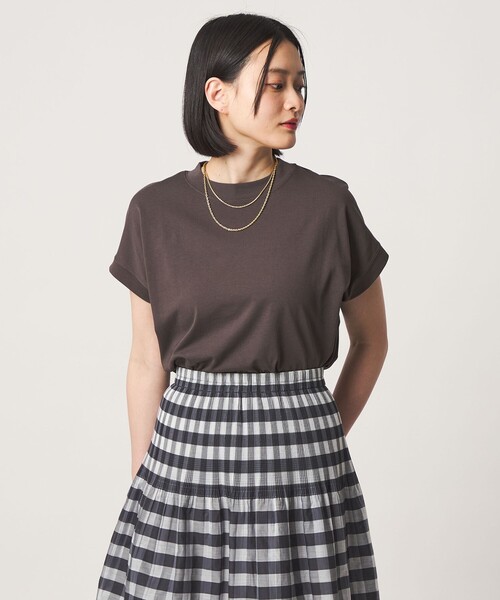 A DAY IN THE LIFE UNITED ARROWS(アデイインザライフユナイテッドアローズ)の「コットン ハイネック フレンチスリーブTシャツ <A DAY IN THE LIFE>(Tシャツ/カットソー・レディース・オフホワイト/ナチュラル/その他1/ロイヤルブルー/ダークブラウン/ピンク・M/S)」の12枚目の写真
