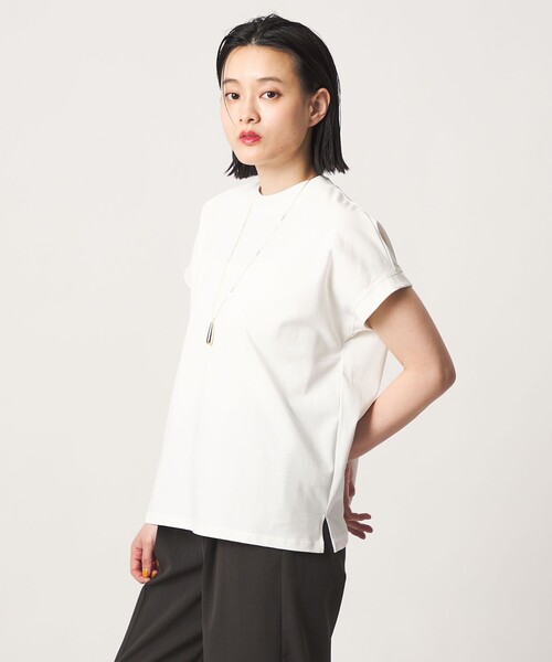 A DAY IN THE LIFE UNITED ARROWS(アデイインザライフユナイテッドアローズ)の「コットン ハイネック フレンチスリーブTシャツ <A DAY IN THE LIFE>(Tシャツ/カットソー・レディース・オフホワイト/ナチュラル/その他1/ロイヤルブルー/ダークブラウン/ピンク・M/S)」の14枚目の写真