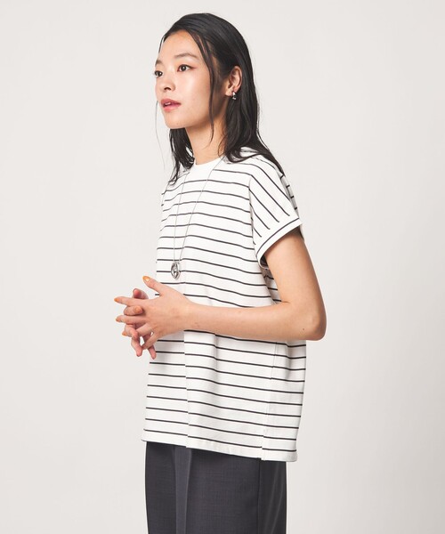 A DAY IN THE LIFE UNITED ARROWS(アデイインザライフユナイテッドアローズ)の「コットン ハイネック フレンチスリーブTシャツ <A DAY IN THE LIFE>(Tシャツ/カットソー・レディース・オフホワイト/ナチュラル/その他1/ロイヤルブルー/ダークブラウン/ピンク・M/S)」の18枚目の写真