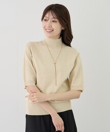 マイクロラメハーフスリーブニット