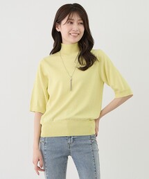 マイクロラメハーフスリーブニット