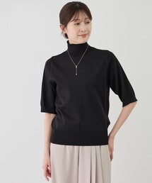 マイクロラメハーフスリーブニット