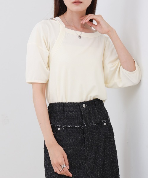 Bab(バブ)の「アシメコクーンスリーブカットソー(Tシャツ/カットソー・レディース・ブラック/ブルー/オフホワイト・FREE)」の10枚目の写真