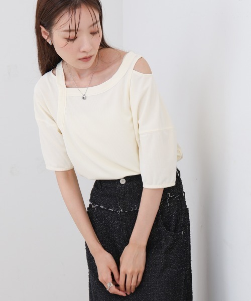 Bab(バブ)の「アシメコクーンスリーブカットソー(Tシャツ/カットソー・レディース・ブラック/ブルー/オフホワイト・FREE)」の15枚目の写真
