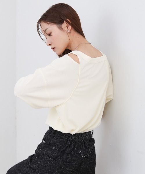 Bab(バブ)の「アシメコクーンスリーブカットソー(Tシャツ/カットソー・レディース・ブラック/ブルー/オフホワイト・FREE)」の16枚目の写真