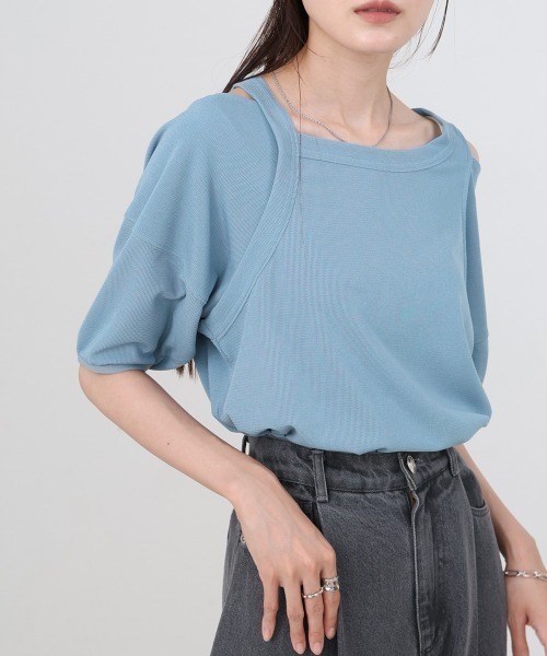 Bab(バブ)の「アシメコクーンスリーブカットソー(Tシャツ/カットソー・レディース・ブラック/ブルー/オフホワイト・FREE)」の8枚目の写真