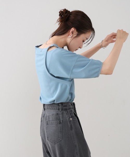 Bab(バブ)の「アシメコクーンスリーブカットソー(Tシャツ/カットソー・レディース・ブラック/ブルー/オフホワイト・FREE)」の21枚目の写真