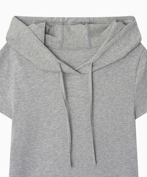 OHESHIO(オヘシオ)の「HOODED LAYERED CAP SLEEVE T-SHIRT, MELANGE(パーカー・レディース・その他・FREE)」の9枚目の写真
