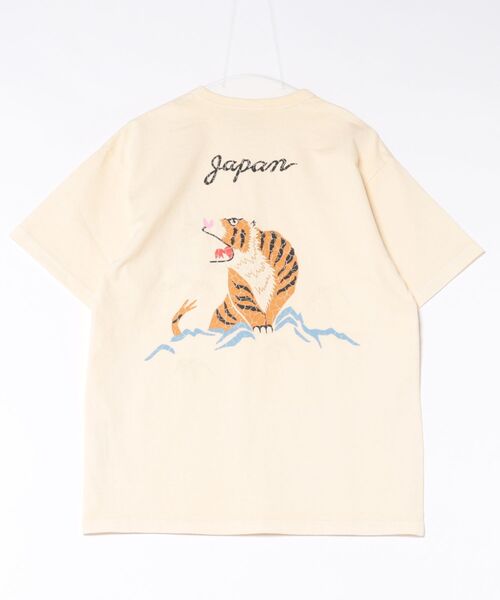 HOUSTON(ヒューストン)の「【HOUSTON】PIGMENT U.S.COTTON PRINT TEE(TIGER) 22395(Tシャツ/カットソー・メンズ・ナチュラル/ブラック・L/M)」の3枚目の写真