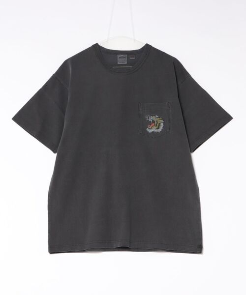 HOUSTON(ヒューストン)の「【HOUSTON】PIGMENT U.S.COTTON PRINT TEE(TIGER) 22395(Tシャツ/カットソー・メンズ・ナチュラル/ブラック・L/M)」の16枚目の写真