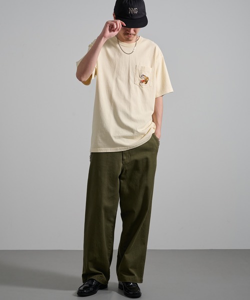 HOUSTON(ヒューストン)の「【HOUSTON】PIGMENT U.S.COTTON PRINT TEE(TIGER) 22395(Tシャツ/カットソー・メンズ・ナチュラル/ブラック・L/M)」の8枚目の写真
