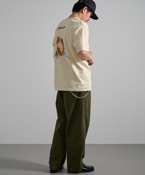 HOUSTON(ヒューストン)の「【HOUSTON】PIGMENT U.S.COTTON PRINT TEE(TIGER) 22395(Tシャツ/カットソー・メンズ・ナチュラル/ブラック・L/M)」の9枚目の写真