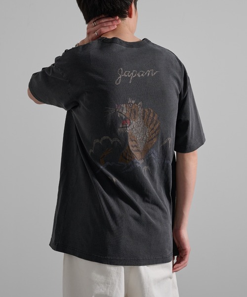 HOUSTON(ヒューストン)の「【HOUSTON】PIGMENT U.S.COTTON PRINT TEE(TIGER) 22395(Tシャツ/カットソー・メンズ・ナチュラル/ブラック・L/M)」の13枚目の写真