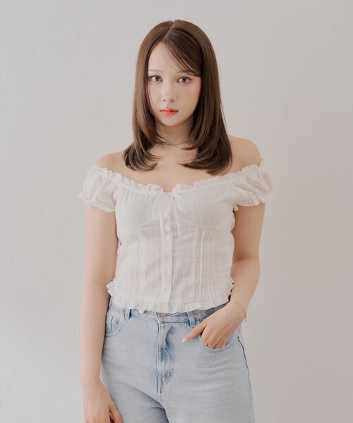 Chico（チコ）の「コットンレースノースリブラウス（シャツ/ブラウス・レディース・ホワイト/ブラック/ブルー系その他2/ピンク系その他2・FREE）」の8枚目の写真