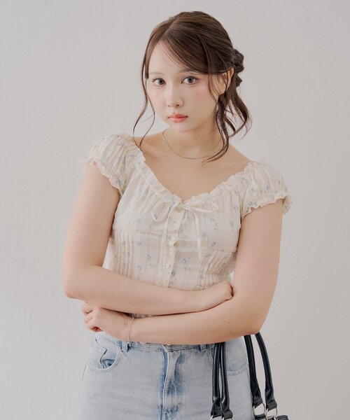 Chico（チコ）の「コットンレースノースリブラウス（シャツ/ブラウス・レディース・ホワイト/ブラック/ブルー系その他2/ピンク系その他2・FREE）」の12枚目の写真
