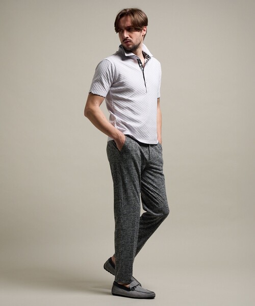 HIDEAWAYS NICOLE（ハイダウェイニコル）の「【HIDEAWAYS BLACK】バスケットリンクスジャガードポロシャツ（ポロシャツ・メンズ・ライトグレー/ホワイト/ネイビー/ブラック/ブルー・XL/L/M/XXL）」の9枚目の写真