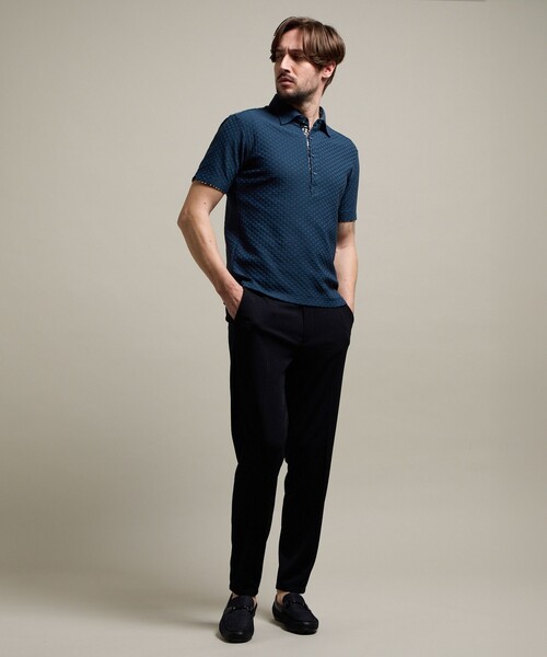 HIDEAWAYS NICOLE（ハイダウェイニコル）の「【HIDEAWAYS BLACK】バスケットリンクスジャガードポロシャツ（ポロシャツ・メンズ・ライトグレー/ホワイト/ネイビー/ブラック/ブルー・XL/L/M/XXL）」の11枚目の写真