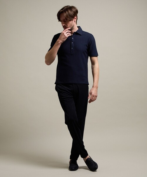 HIDEAWAYS NICOLE（ハイダウェイニコル）の「【HIDEAWAYS BLACK】バスケットリンクスジャガードポロシャツ（ポロシャツ・メンズ・ライトグレー/ホワイト/ネイビー/ブラック/ブルー・XL/L/M/XXL）」の12枚目の写真