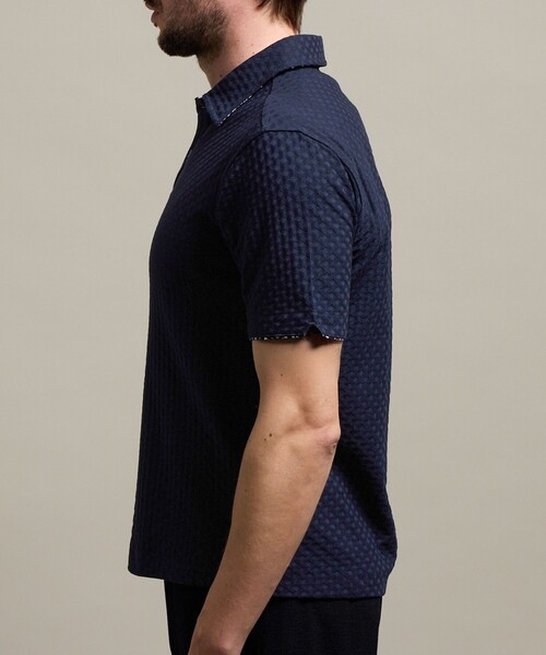 HIDEAWAYS NICOLE（ハイダウェイニコル）の「【HIDEAWAYS BLACK】バスケットリンクスジャガードポロシャツ（ポロシャツ・メンズ・ライトグレー/ホワイト/ネイビー/ブラック/ブルー・XL/L/M/XXL）」の15枚目の写真