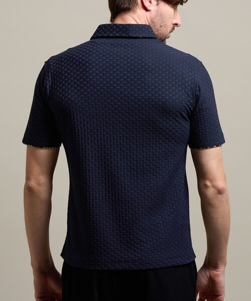 HIDEAWAYS NICOLE（ハイダウェイニコル）の「【HIDEAWAYS BLACK】バスケットリンクスジャガードポロシャツ（ポロシャツ・メンズ・ライトグレー/ホワイト/ネイビー/ブラック/ブルー・XL/L/M/XXL）」の16枚目の写真