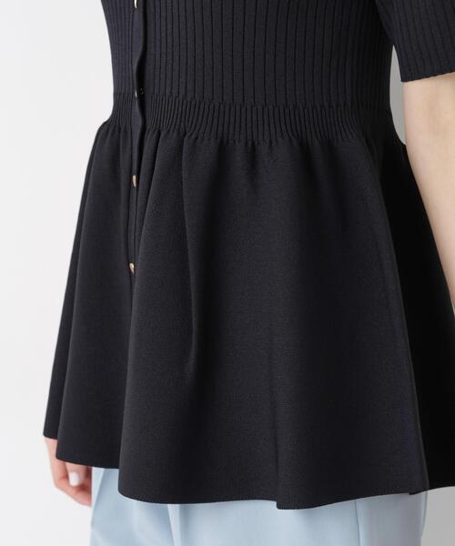 NANO universe(ナノユニバース)の「SUMMER VEIL KNIT ペプラムニットカーディガン(カーディガン/ボレロ・レディース・ブラック/ピンク/イエロー・FREE)」の21枚目の写真