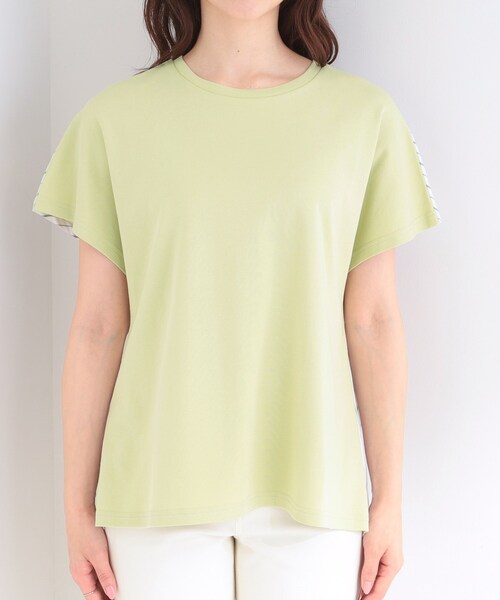 SHOO・LA・RUE（シューラルー）の「【体型カバー/S-LL】インせず着られる 前後素材切替Tシャツ（Tシャツ/カットソー・レディース・チャコールグレー/ホワイト系3/ブラック/ライトグリーン系2/ベビーピンク/ネイビー系2・02/01/04/03）」の16枚目の写真