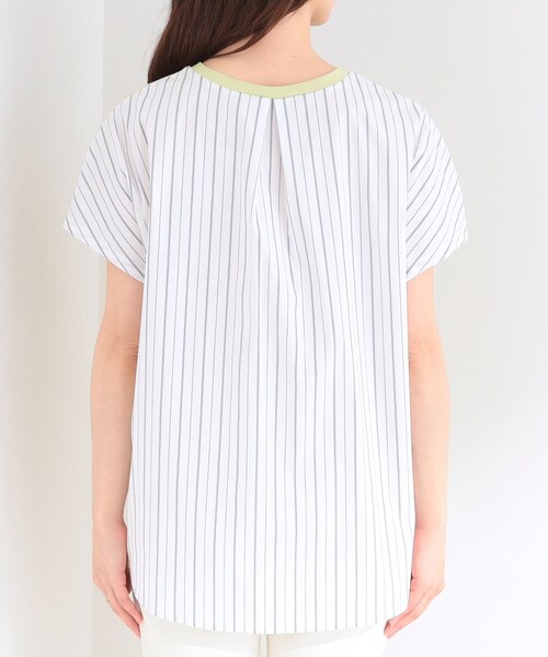 SHOO・LA・RUE（シューラルー）の「【体型カバー/S-LL】インせず着られる 前後素材切替Tシャツ（Tシャツ/カットソー・レディース・チャコールグレー/ホワイト系3/ブラック/ライトグリーン系2/ベビーピンク/ネイビー系2・02/01/04/03）」の18枚目の写真