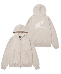 Pigment Scratch Logo Hoodie Zip-Up Navy（パーカー）｜HONDA