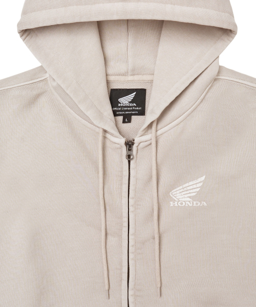 PHYPS MOTORCYCLE(フィップスモーターサイクル)の「Pigment Scratch Logo Hoodie Zip-Up Beige(パーカー・レディース・その他・MEDIUM/LARGE/X-LARGE/SMALL)」の4枚目の写真