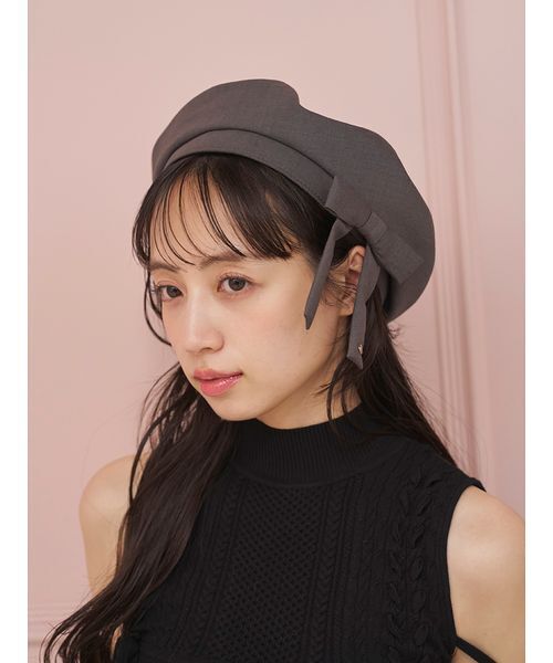 SNIDEL(スナイデル)の「2WAYリボンベレー(ハンチング/ベレー帽・レディース・グレー/アイボリー/ブラック・F)」の16枚目の写真