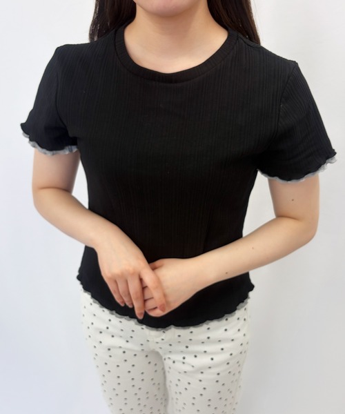 frunco(フランコ)の「【ZOZOTOWN限定】重ね着風メローリブTシャツ(Tシャツ/カットソー・レディース・ブラック/ホワイト/ブルー/グレー・FREE)」の3枚目の写真