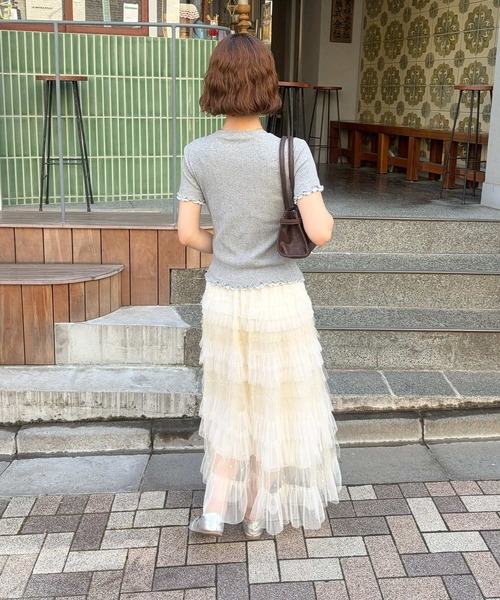 frunco(フランコ)の「【ZOZOTOWN限定】重ね着風メローリブTシャツ(Tシャツ/カットソー・レディース・ブラック/ホワイト/ブルー/グレー・FREE)」の8枚目の写真