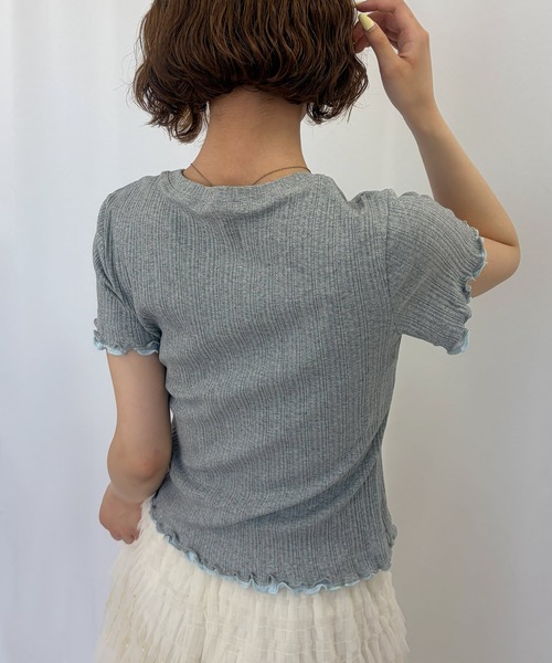 frunco(フランコ)の「【ZOZOTOWN限定】重ね着風メローリブTシャツ(Tシャツ/カットソー・レディース・ブラック/ホワイト/ブルー/グレー・FREE)」の16枚目の写真