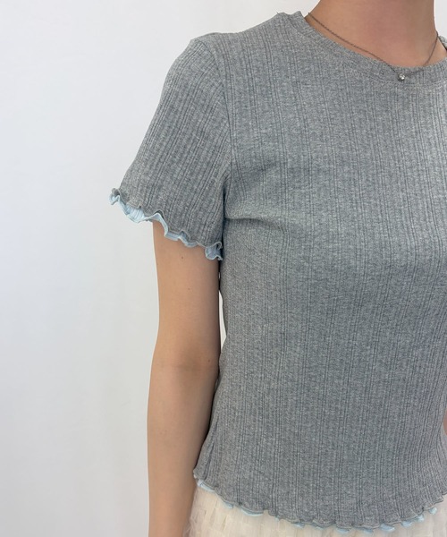 frunco(フランコ)の「【ZOZOTOWN限定】重ね着風メローリブTシャツ(Tシャツ/カットソー・レディース・ブラック/ホワイト/ブルー/グレー・FREE)」の18枚目の写真