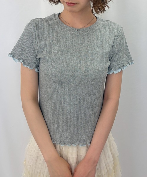 frunco(フランコ)の「【ZOZOTOWN限定】重ね着風メローリブTシャツ(Tシャツ/カットソー・レディース・ブラック/ホワイト/ブルー/グレー・FREE)」の14枚目の写真