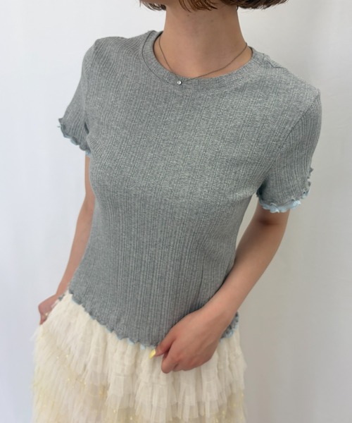 frunco(フランコ)の「【ZOZOTOWN限定】重ね着風メローリブTシャツ(Tシャツ/カットソー・レディース・ブラック/ホワイト/ブルー/グレー・FREE)」の15枚目の写真