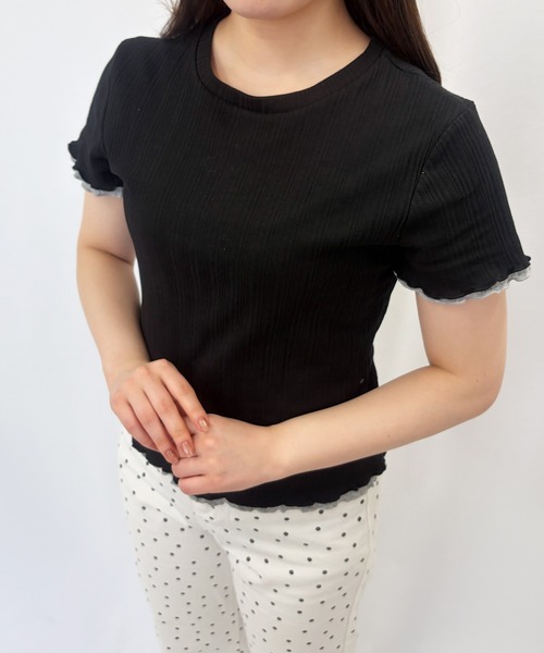 frunco(フランコ)の「【ZOZOTOWN限定】重ね着風メローリブTシャツ(Tシャツ/カットソー・レディース・ブラック/ホワイト/ブルー/グレー・FREE)」の22枚目の写真