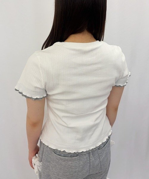frunco(フランコ)の「【ZOZOTOWN限定】重ね着風メローリブTシャツ(Tシャツ/カットソー・レディース・ブラック/ホワイト/ブルー/グレー・FREE)」の12枚目の写真