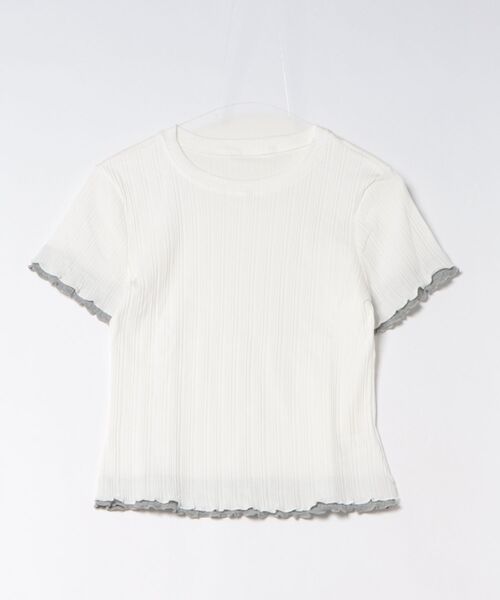 frunco(フランコ)の「【ZOZOTOWN限定】重ね着風メローリブTシャツ(Tシャツ/カットソー・レディース・ブラック/ホワイト/ブルー/グレー・FREE)」の6枚目の写真