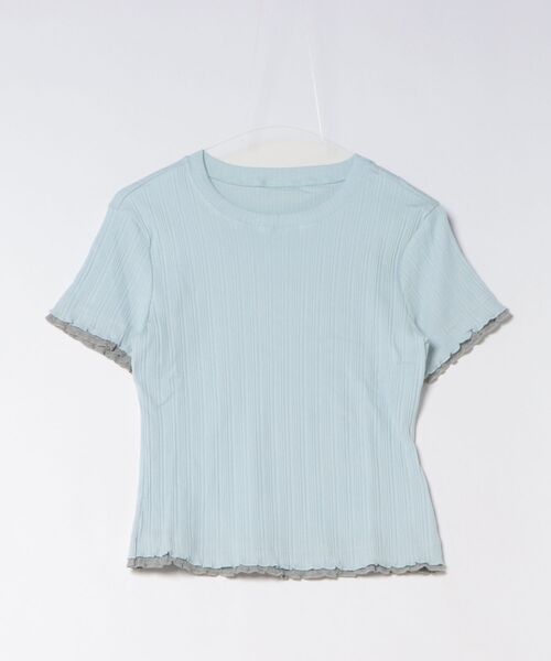 frunco(フランコ)の「【ZOZOTOWN限定】重ね着風メローリブTシャツ(Tシャツ/カットソー・レディース・ブラック/ホワイト/ブルー/グレー・FREE)」の7枚目の写真