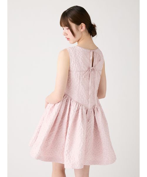 FURFUR(ファーファー)の「フラワージャガードミニドレス(ドレス・レディース・ピンク/グレー/ブラック・F)」の14枚目の写真