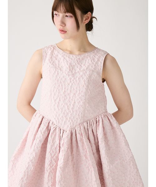 FURFUR(ファーファー)の「フラワージャガードミニドレス(ドレス・レディース・ピンク/グレー/ブラック・F)」の16枚目の写真
