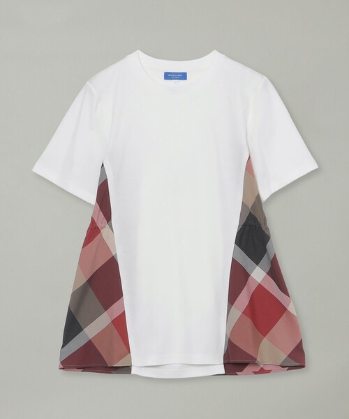 BLUE LABEL CRESTBRIDGE（ブルーレーベルクレストブリッジ）の「【一部店舗限定】サイドチェックスムースカットソー（Tシャツ/カットソー・レディース・ブラック/オフホワイト・40/38）」の7枚目の写真