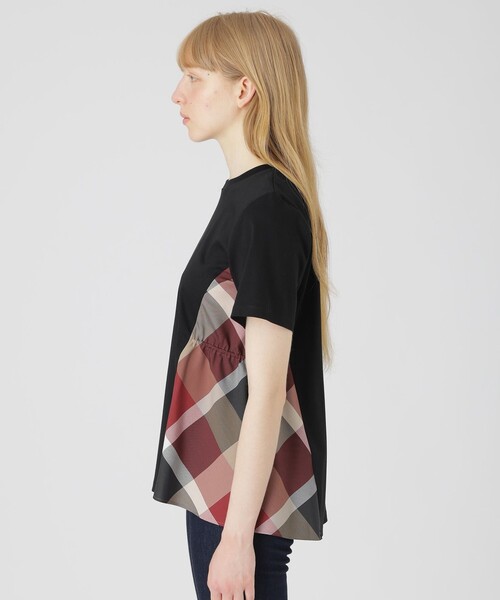 BLUE LABEL CRESTBRIDGE（ブルーレーベルクレストブリッジ）の「【一部店舗限定】サイドチェックスムースカットソー（Tシャツ/カットソー・レディース・ブラック/オフホワイト・40/38）」の10枚目の写真