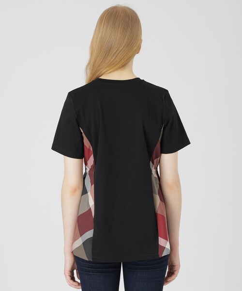 BLUE LABEL CRESTBRIDGE（ブルーレーベルクレストブリッジ）の「【一部店舗限定】サイドチェックスムースカットソー（Tシャツ/カットソー・レディース・ブラック/オフホワイト・40/38）」の11枚目の写真