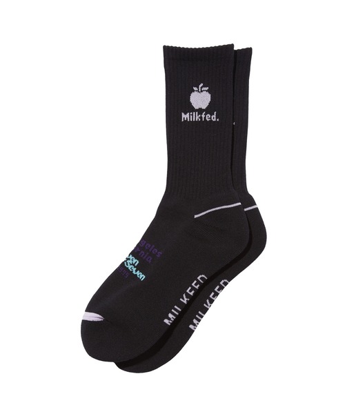 MILKFED.(ミルクフェド)の「APPLE LOGO SOCKS(ソックス/靴下・レディース・オフホワイト/ピンク/ブラック・ONE SIZE)」の5枚目の写真